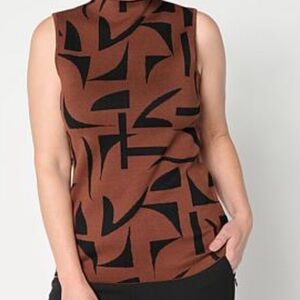 Nina Leonard, printed , mock , neck sweater. Size L
New, never worn.